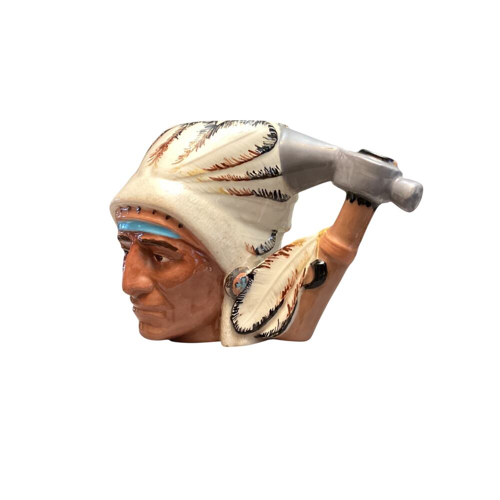 Vintage Hand Painted Native American Mug.